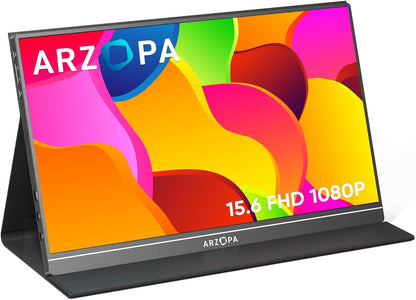 ARZOPA 17.3" Portable Monitor, 1080P FHD 103% sRGB IPS Gaming Monitor Laptop Monitor with Built-in Kickstand HDMI USB C External Screen for PC Mac Phone Xbox PS5 - A1M