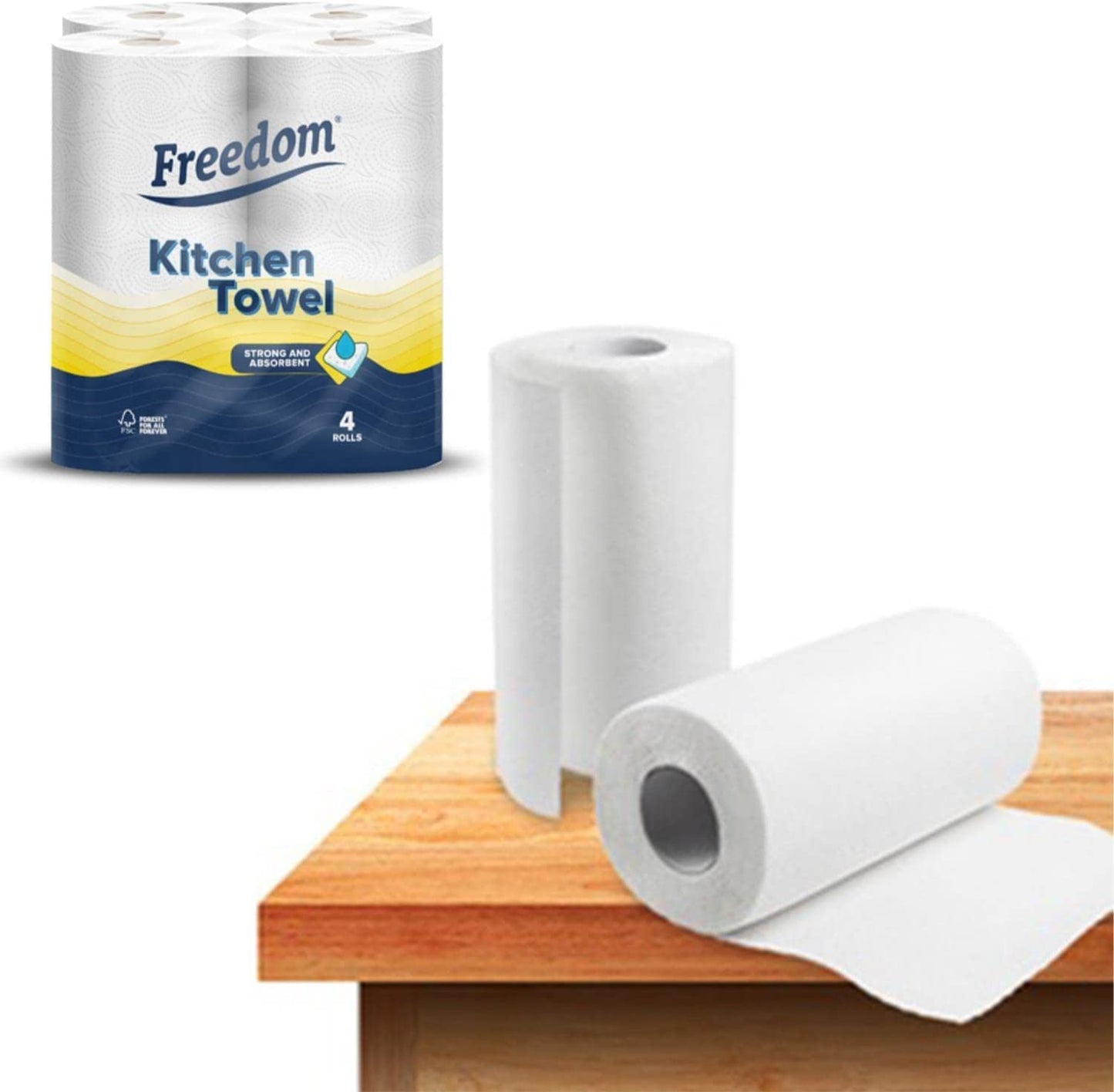 24 Rolls Freedom Super Absorbent Kitchen Roll Towel