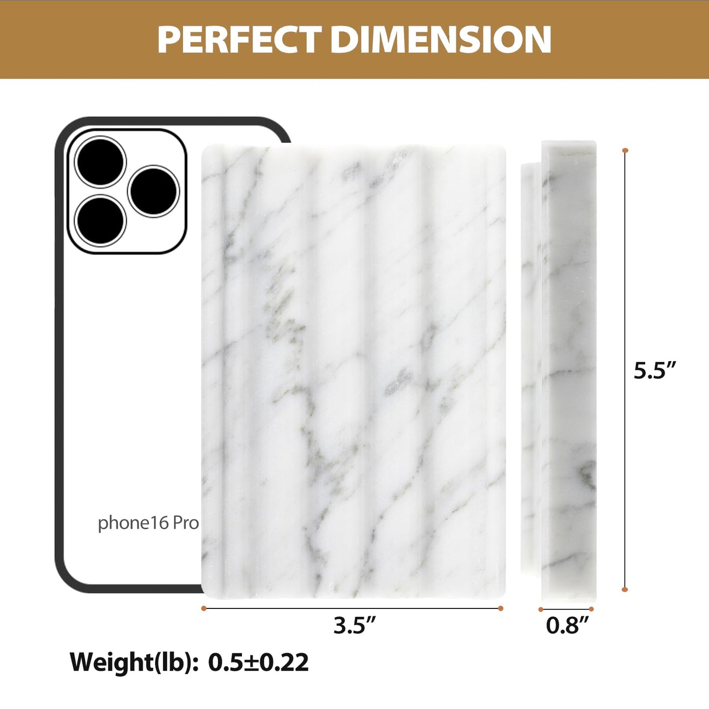 2PCS Koville Italian Natural Marble Soap Dish for Shower, Stone Soap Tray for Bathroom, Bar Soap Holder for Sink, Stripe Grooves Saver Keep Bars Dry Easy Clean (Bianco Carrara)