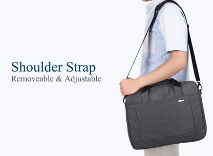 Voova Laptop Bag Case 14 15 15.6 Inch, Computer Sleeve Messenger Bag with Shoulder Strap Expandable Waterproof Business Briefcase for Men Women to Work Travel School, Fit 14-16 Inch Laptop-Grey