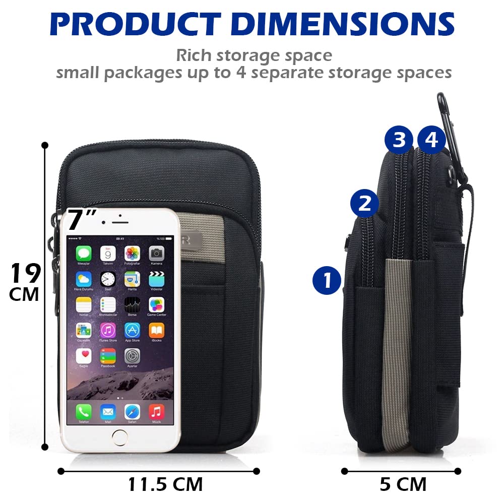 SPAHER Small Men's Side Bag - Outdoor Sports Hiking Waist Pack Crossbody Tactical MOLLE EDC Cellphone Pouch Belt Bum Business Fanny Hip Messenger Sling Travel Gym Bag