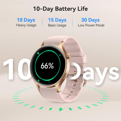 aeac Smart Watch for Women, 1.32'' AMOLED Ultra-Clear Screen Activity Trackers with Heart Rate/Sleep/SpO2 Monitor, Smartwatch for iPhone/Samsung/Android, 110+ Sport Modes 3ATM Waterproof Fitness Watch