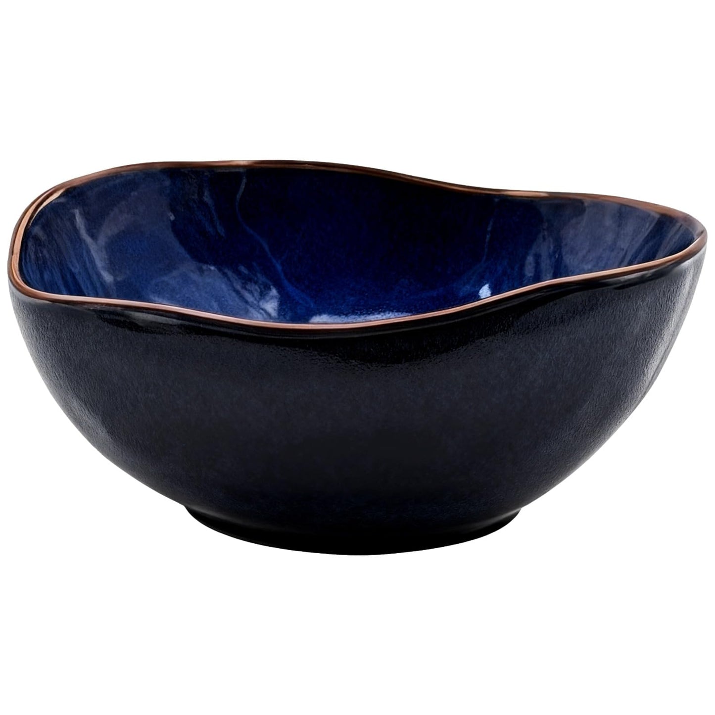 Ceramic Decorative Bowl, Blue Irregular Shape Bowl, Centerpiece Bowls for Table Decor, Home Decor, Kitchen Serving Bowl, 6 Inch