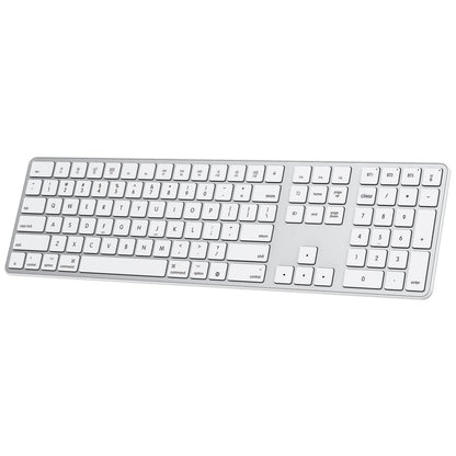 OMOTON Bluetooth Keyboard Compatible with Mac, with Numeric Keypad, Rechargeable Wireless Keyboard Compatible with MacBook Pro/Air, iMac, Mac mini/Pro Laptop and PC (Silver)