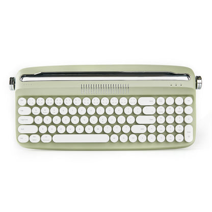 YUNZII Upgraded Wireless Typewriter Keyboard,with Retro Integrated Stand,USB-C/Bluetooth,Cute Round Keycaps, USB-C/Bluetooth Connection for Table, Phone, PC and Win/Mac/Android (B309, Baby Pink)