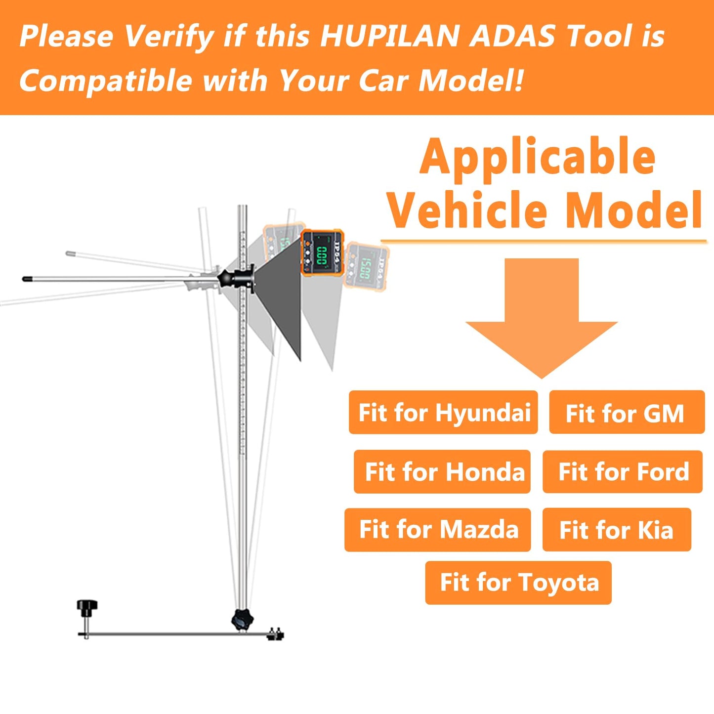 ADAS Calibration Tool 8.07"Outer Edge Reflector for Automobile Light & Heavy Vehicles with Digital Angle Finder,Assist Mirror and Reflective Board for Vehicle Centerline Alignment