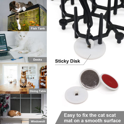 Ley's Vitervi Scat Mat for Cats, Cat Deterrent Mat with Spikes for Indoor/Outdoor, Pet Repellent Mats, Dog Network Digging Stopper Prickle Strip, 12 Pack/Set