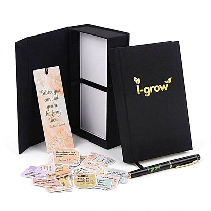 Gratitude Journal for Men & Women (Black) - A5 Hardcover Daily Prompt Journal with Gift Box & Pen - 5 Minute Practice for Mindfulness, Success & Productivity - Includes Stickers & Bookmark - 2026 Gift Set
