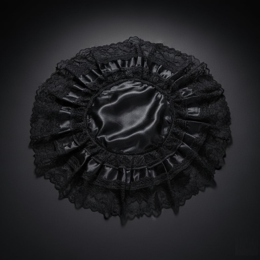 DARK GOTVIC Gothic Victorian Resin Vase with Lace Doily – Waterproof 14" Black Vase for Fresh and Artificial Flowers – Goth Home Decor, Gift, Black Wedding or Halloween Table Centerpiece