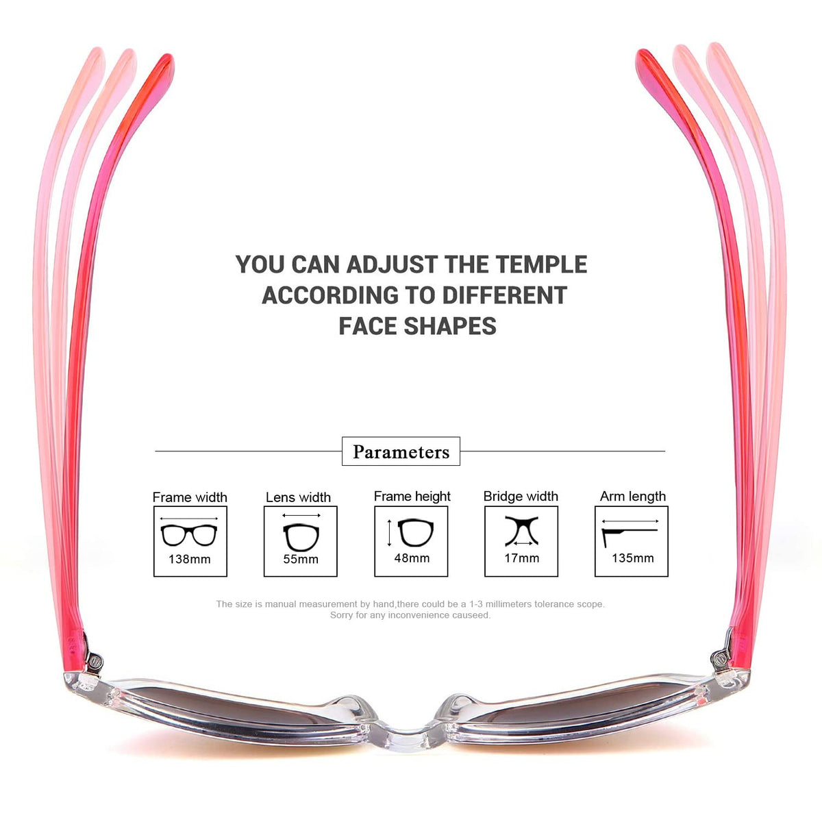 COLOSSEIN Sunglasses Womens,Classic Square Frame UV400 Mirrored Lens, Pink Sunglasses Fit For Beach,Vacation,Driving