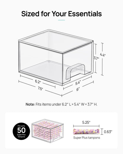 Vtopmart Clear Under Sink Organizer, 8 Pack Stackable Storage Drawers Set Designed to Fit Bathroom&Kitchen Under-Sink Organization
