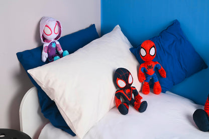 Disney Spiderverse Spiderman Action Figure 25 cm Soft Toy with Glow in the Dark Eyes,Blue,purple,white