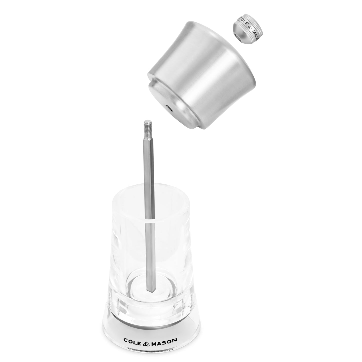 Cole & Mason Bromley Pepper Mill, 6" - Pepper Grinder with Ultra-Sharp Grinding Mechanism - Flavor-Enhancing Pepper Shaker - Refillable Mill with Adjustable Grinding - Acrylic, Pepper Mill