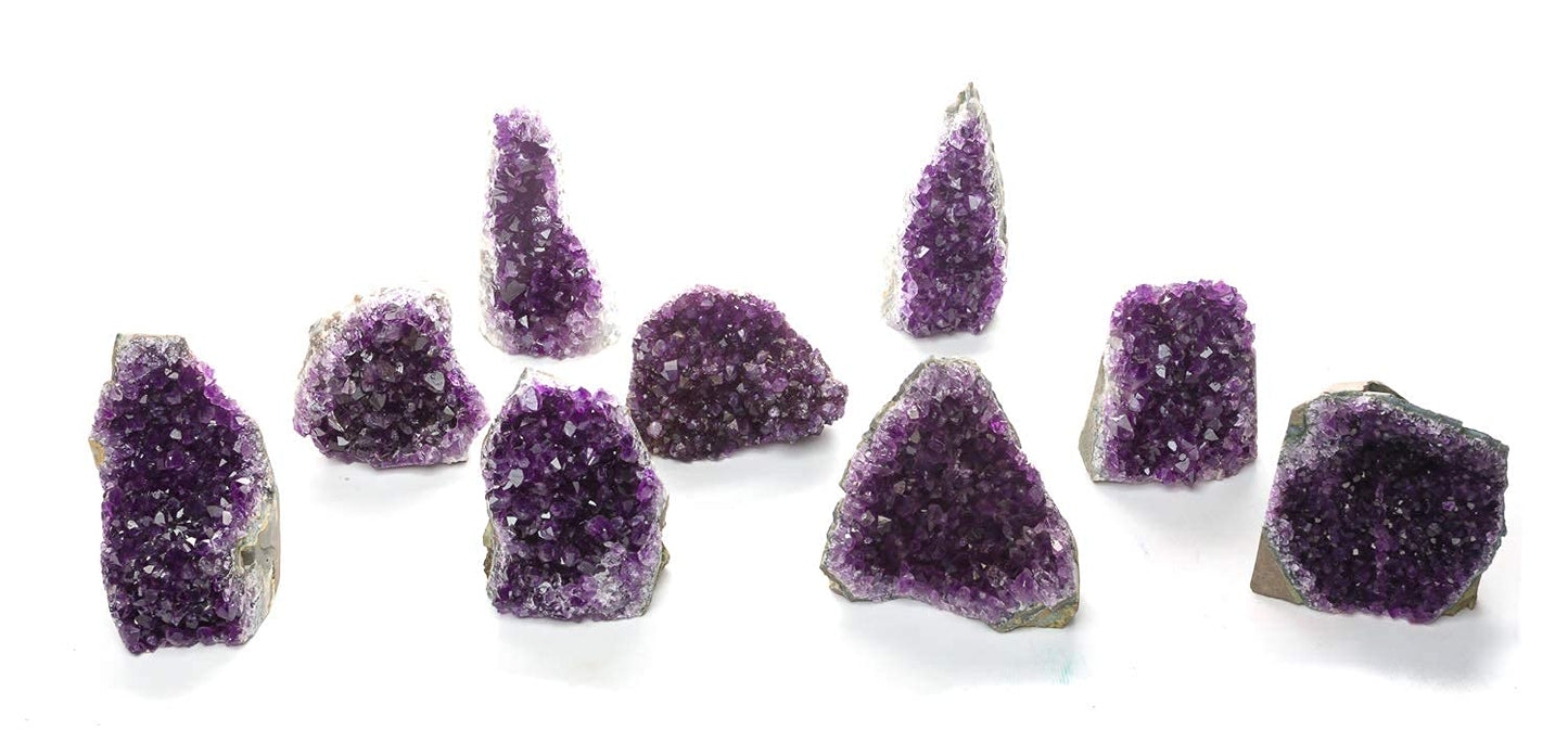 DesertUSA Uruguayan Amethyst Crystal Clusters Cut Base from Basalt Plus, Bonus Mineral Included (1 to 1.5 lbs, Deep Purple Amethyst)