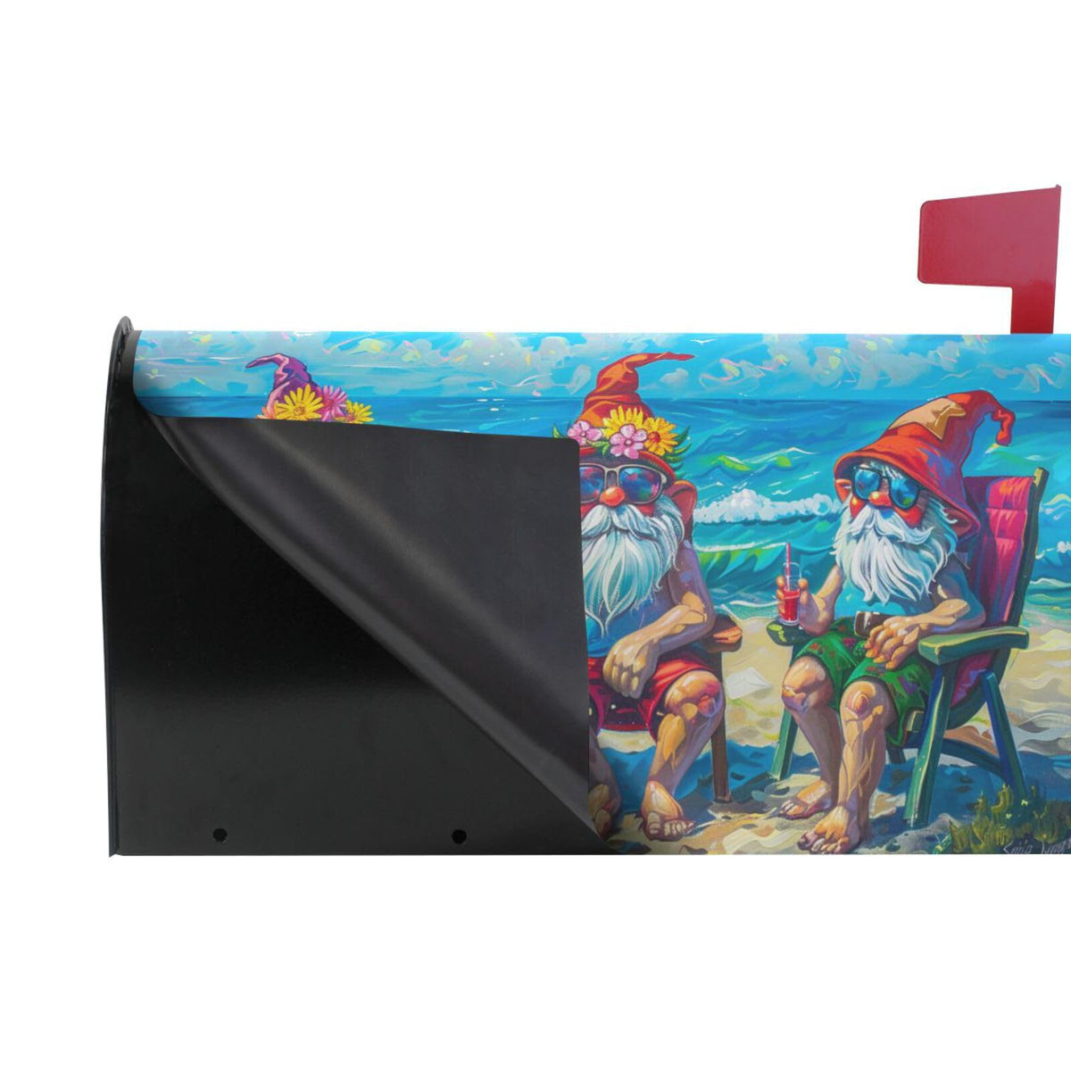 ALAZA Summer Gnomes Humor Magnetic Mailbox Cover Beach MailWraps Garden Yard Home Decor for Outside Standard Size-18"x 20.8"