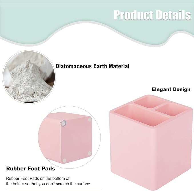 Diatomite Toothbrush Holders for Bathrooms, Electric Toothbrush and Toothpaste