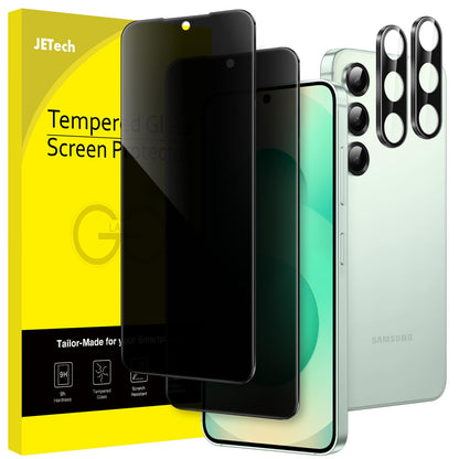 JETech Privacy Screen Protector for Samsung Galaxy S23 5G 6.1-Inch with Camera Lens Protector, Anti-Spy Tempered Glass Film, Fingerprint ID Compatible, 2-Pack Each
