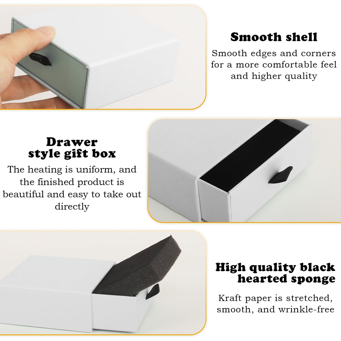 Nsmykhg Jewelry Gift Box Velvet-Lined,12 Pack Compact Drawer Style for Earrings & Rings, Necklace & Bracelet Organizer, 3.93x3.93x1.65 Inches, Stackable Elegant Jewelry Display & Storage Box (White)
