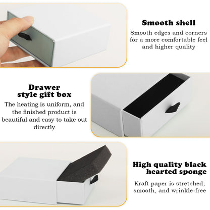 Nsmykhg Jewelry Gift Box Velvet-Lined,12 Pack Compact Drawer Style for Earrings & Rings, Necklace & Bracelet Organizer, 3.93x3.93x1.65 Inches, Stackable Elegant Jewelry Display & Storage Box (White)