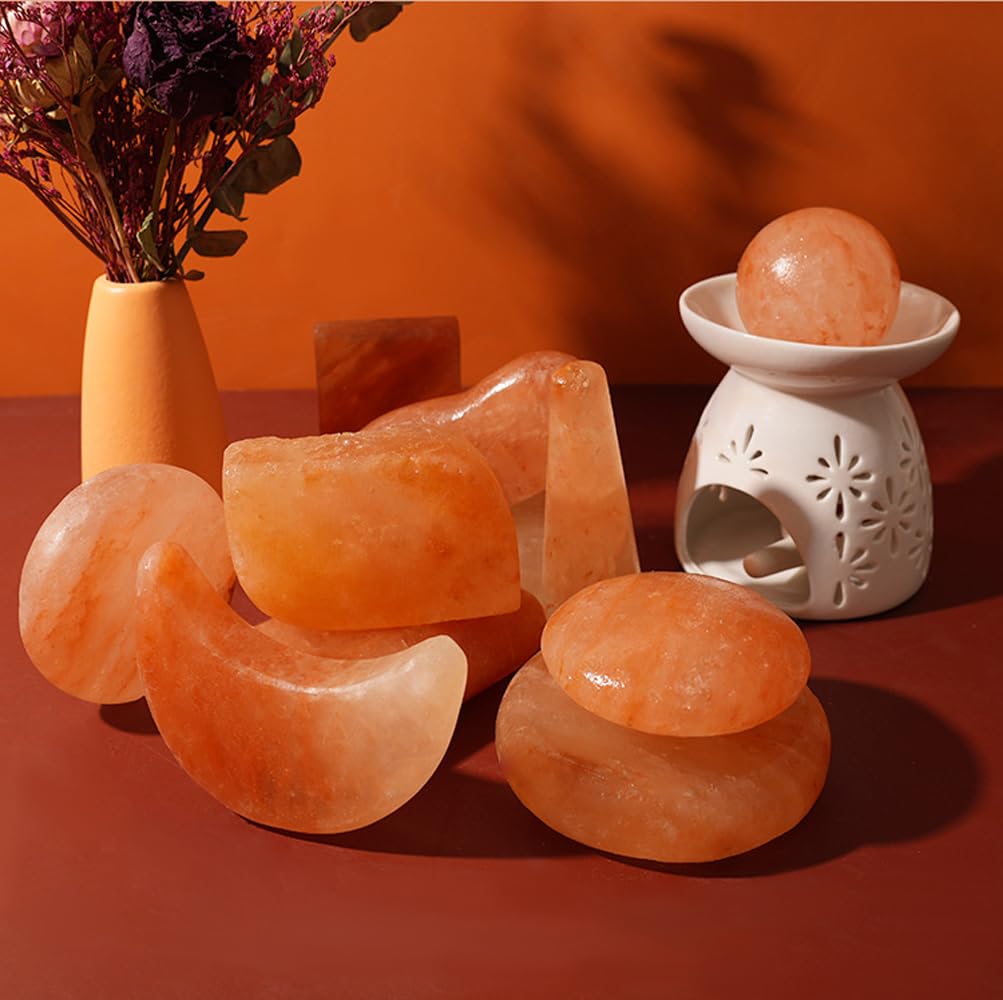 QYLHH 2 Pcs Mushroom Shape Himalayan Salt Massage Stones Hot Massage Cold Massage Stones Set Warm Rocks Kit for Facial SPA
