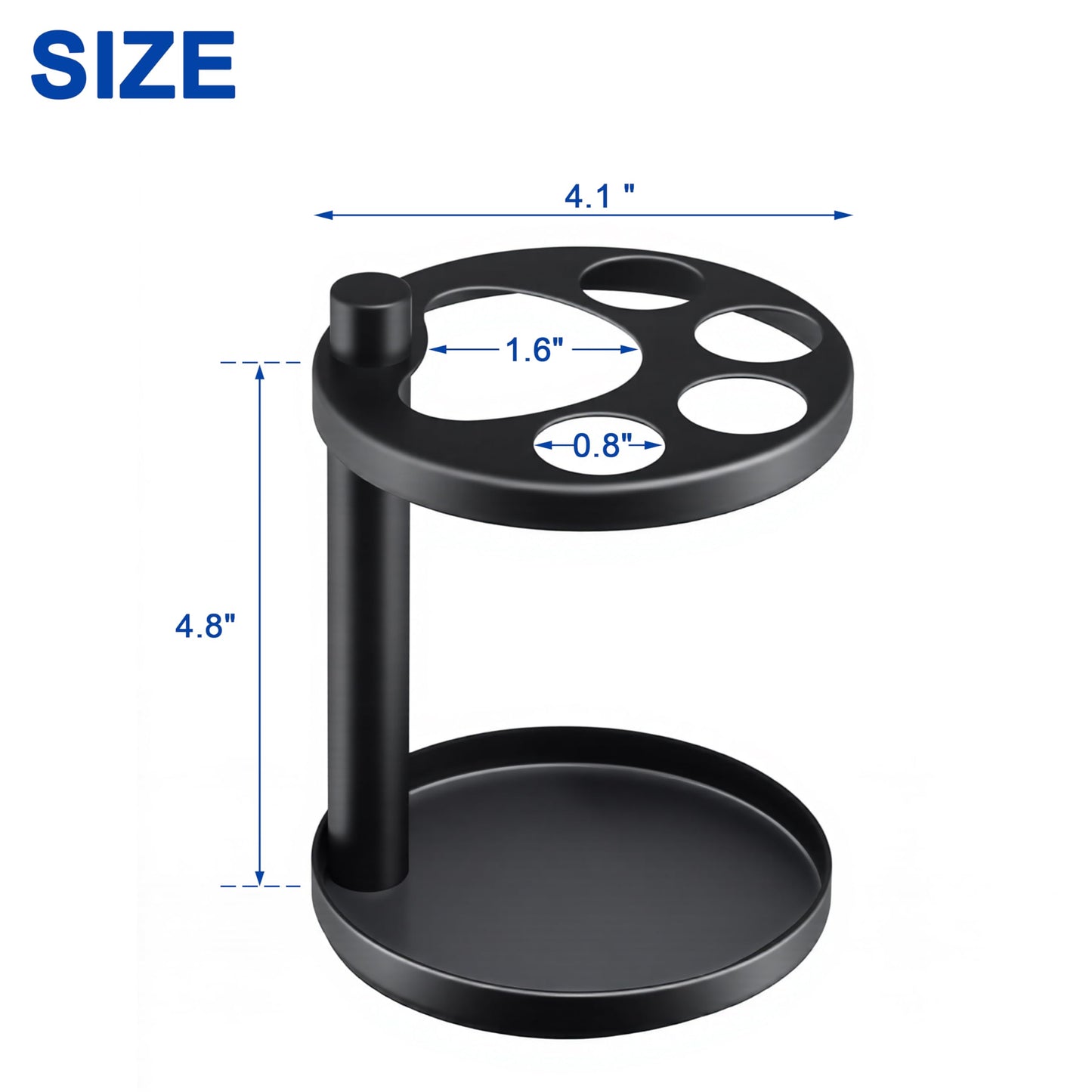 Metal Toothbrush Holder Stand for Bathroom: Stainless Steel Ventilated Organizer with Slots for Electric Toothbrushes, Toothpaste, Razors & Small Comb, Unique Footprint Base Design, Black