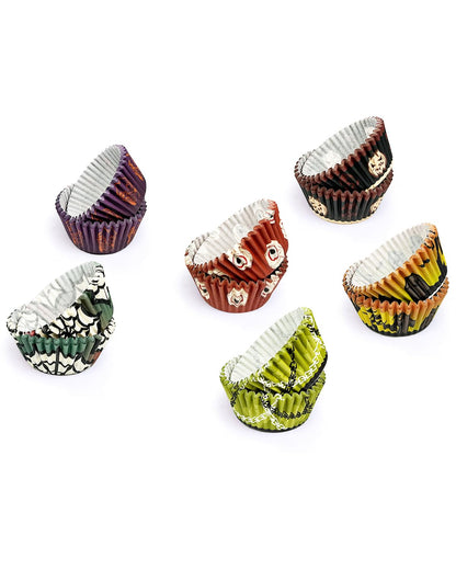 qiqee Halloween Standard Cupcake Liners Cupcake Cups 300-Count Food Grade Gradient Design Cupcake Papers Baking Cups Cupcake Wrappers for Halloween(Standard Size)