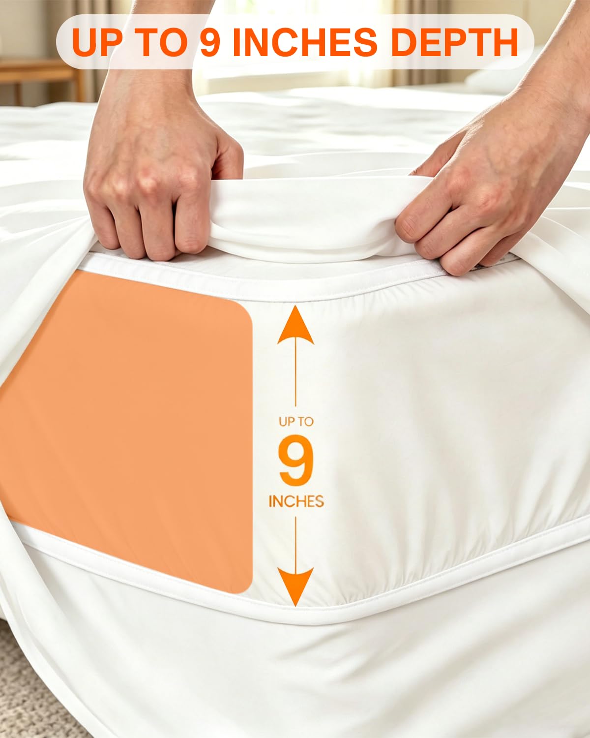 Dorm Twin XL Mattress Protector 39"x80" Zippered, Ptsuker 9 Inch Depth 6-Side Box Spring Encasement Cover,Breathable and Skin-Safe