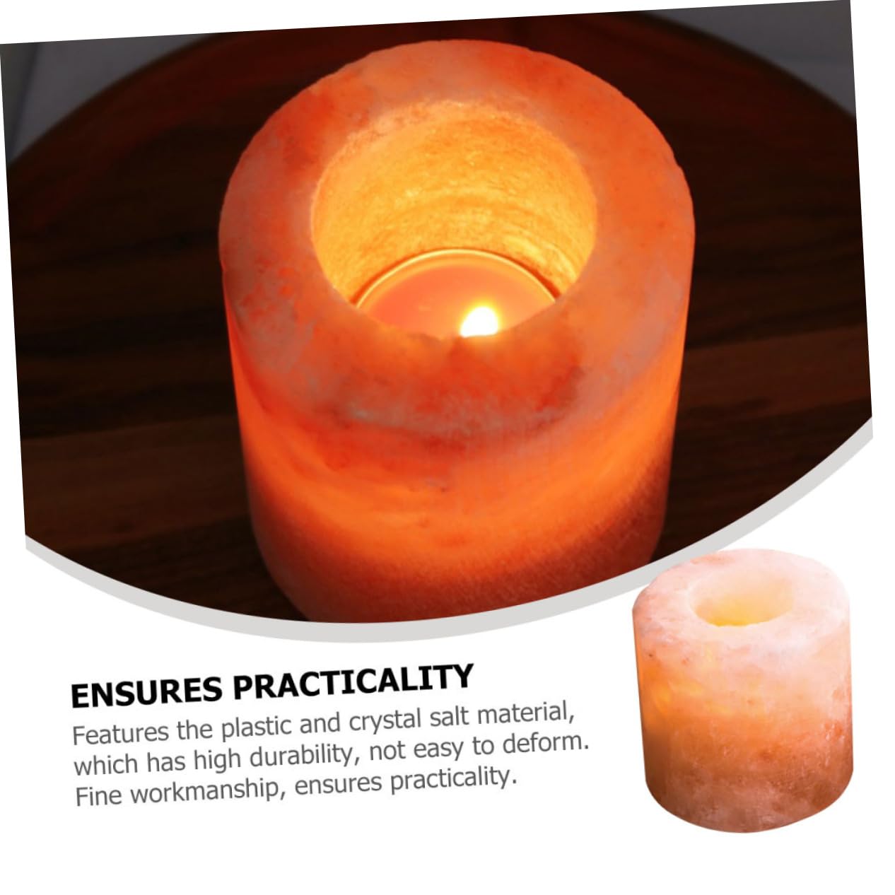 PRETYZOOM 2pcs Himalayan Salt Candle Holder for Living Room Decor Unique Candlestick for Yoga and Meditation for Housewarming and Cozy Atmospheres