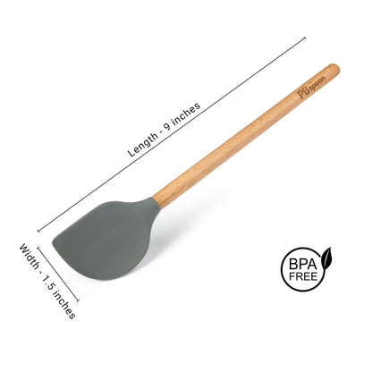 Peanut Butter Spoon - PBspoon Jar Cleaning Spatula with Wooden Handle, Food-Safe & BPA-Free, Perfect for Scraping, Scooping, and Spreading Nut Butters and Spreads