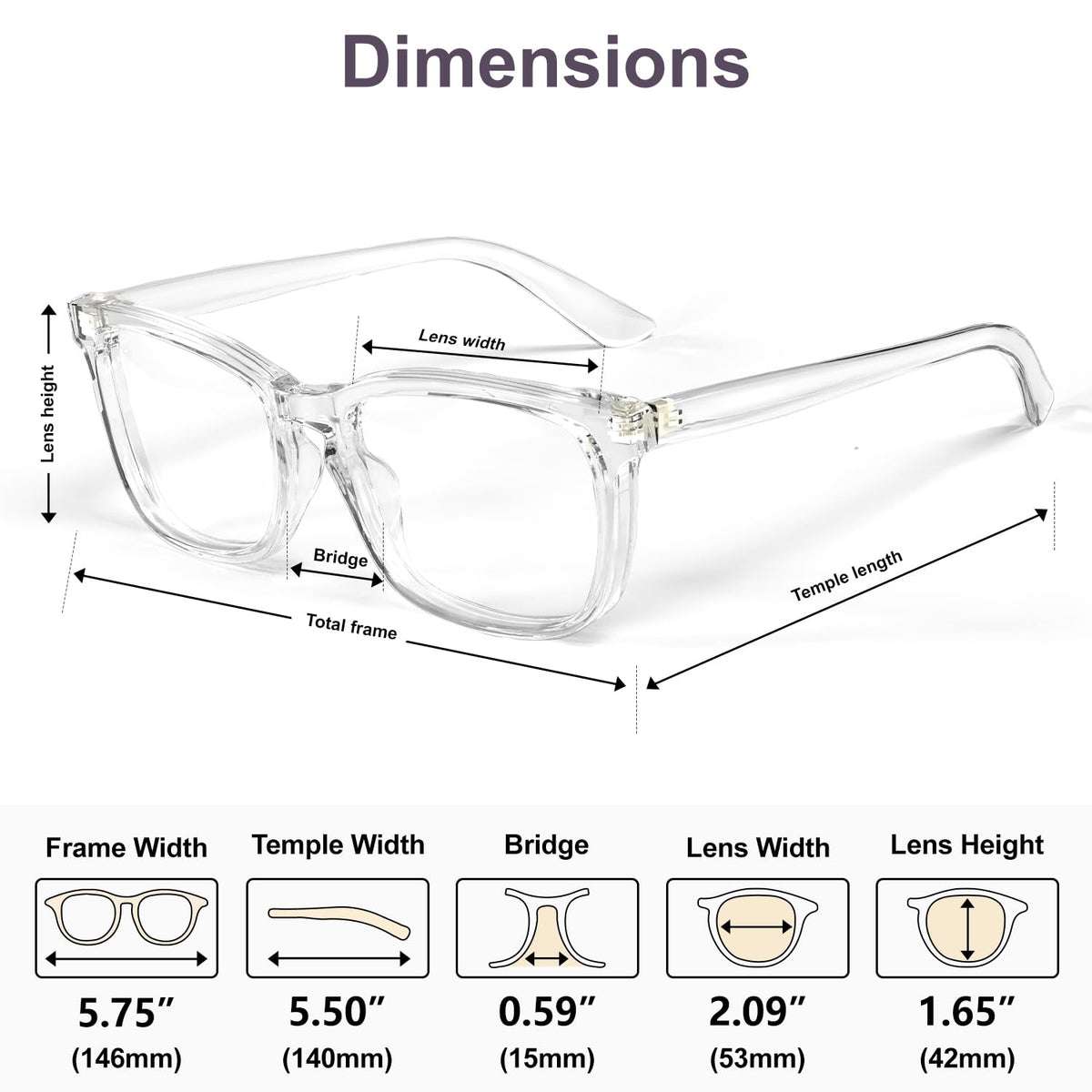 VISOONE Blue Light Blocking Glasses Square with Anti Computer Glare for Gaming Women and Men MONTANA