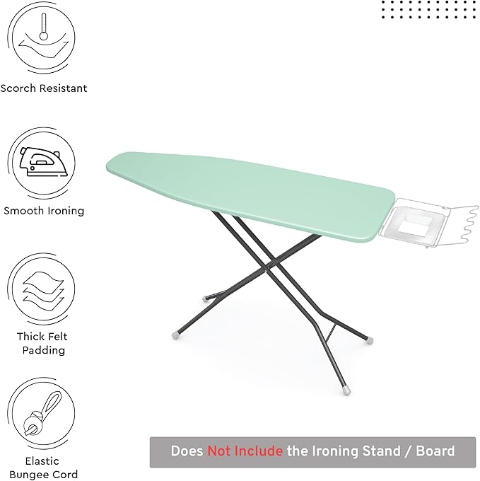 Encasa XO Ironing Board Cover and Pad 49"x18" - 4mm Felt Wide Iron Board Cover