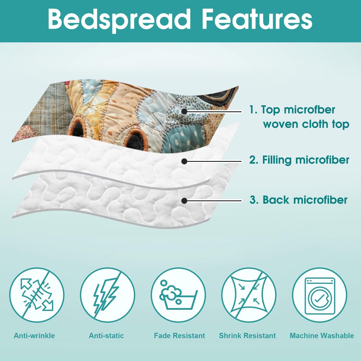 LUSHIS Patchwork Quilt Set, Patchwork Throw Bedspread Bed Sets - Animals Coverlet Sets All Season Soft Microfiber Lightweight Bedding Set (Giraffe)