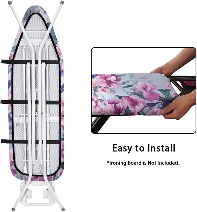 Hummingbird Floral Ironing Board Cover Elastic Edge, Heavy Duty Iron Pad Covers