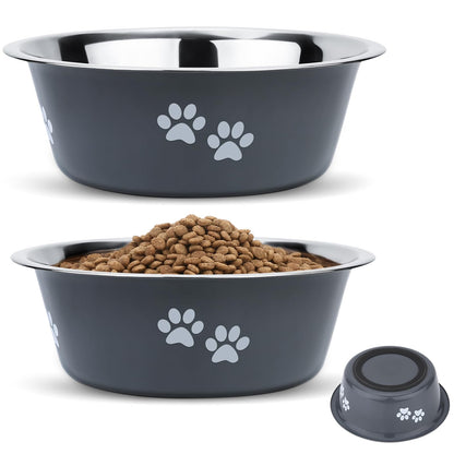 2 Pack Dog Bowls (1560ML), Stainless Steel Dog Bowls with Nonslip Silicone Bottom, Pet Feeding Bowls for Cat, Pups-Food and Water Bowls for Small Medium Large Dogs