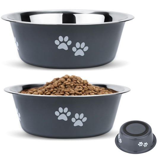 2 Pack Dog Bowls (1560ML), Stainless Steel Dog Bowls with Nonslip Silicone Bottom, Pet Feeding Bowls for Cat, Pups-Food and Water Bowls for Small Medium Large Dogs