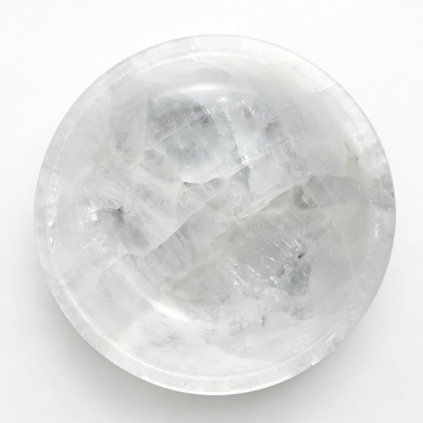 YeasHome Calcite Stone Bowl, Pure White, Natural Marble Crystal 20cm