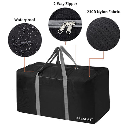 ZALALAS Travel Duffle Bag, 96L Extra Large Lightweight Holdall Bag, Foldable Duffel Bag for Men Women, Black