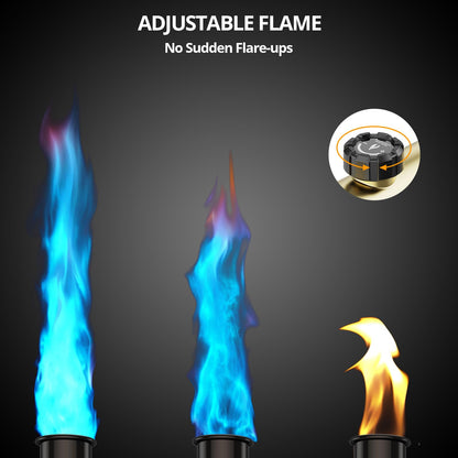 KinetiFire Powerful Propane Torch Gun, Cooking Torch with One-Touch Max Fire, Adjustable Culinary Torch for Searing Steak, Sous Vide, BBQ and Campfire Starter, Gold & Black(Tank Not Included)