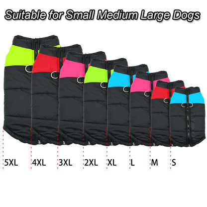 FEimaX Dog Coat Waterproof Winter Warm Jacket Puppy Vest Outdoor Pet Windproof Apparel Dog Clothes for Cold Weather, Soft Padded Harness with D-ring for Small Medium Large Dogs