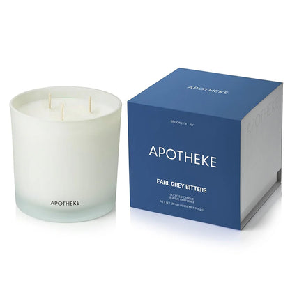 Apotheke 3-Wick Scented Candles for Home, Earl Grey Bitters - 26 oz Soy Wax Aromatherapy Jar Candle Gift for Women - Long-Lasting Fragrance with Perfume-Grade Essential Oils - Bergamot, Peony & Lemon