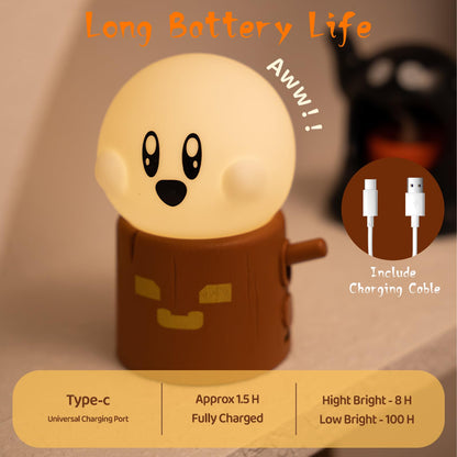 AVEKI Ghost Night Light for Kids, Kawaii Ghost Stump Lamp with Candle Light & Steady on Modes, Dimmable Nightlamp for Baby Nursery, Rechargeable Halloween Night Light Halloween Gifts for Kids