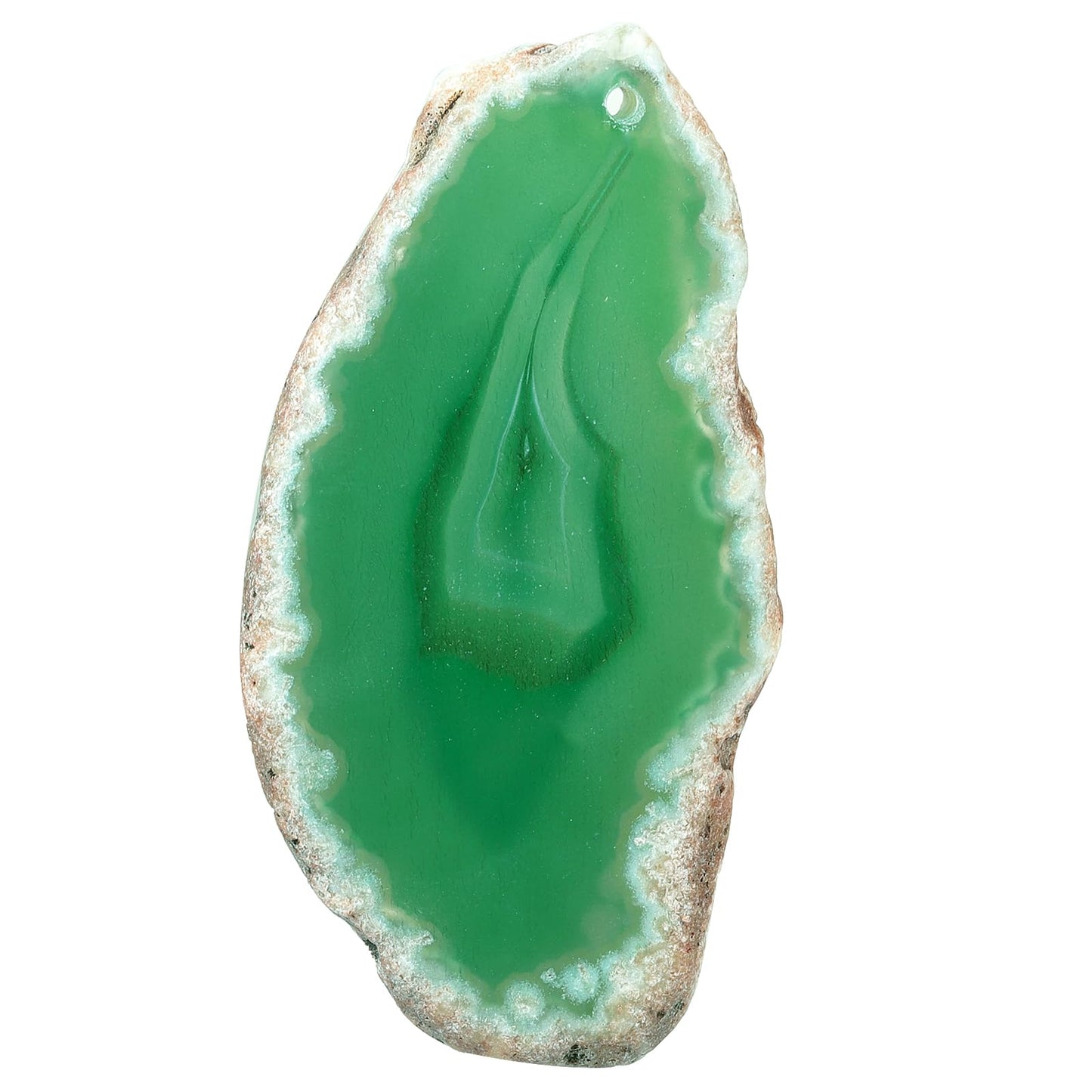 dssmboom Set of 10 Irregular Agate Slice for Jewelry Making, Polished Drilled Holes Agate Stone Geode for Home Decoration Place Name Cards DIY, Green