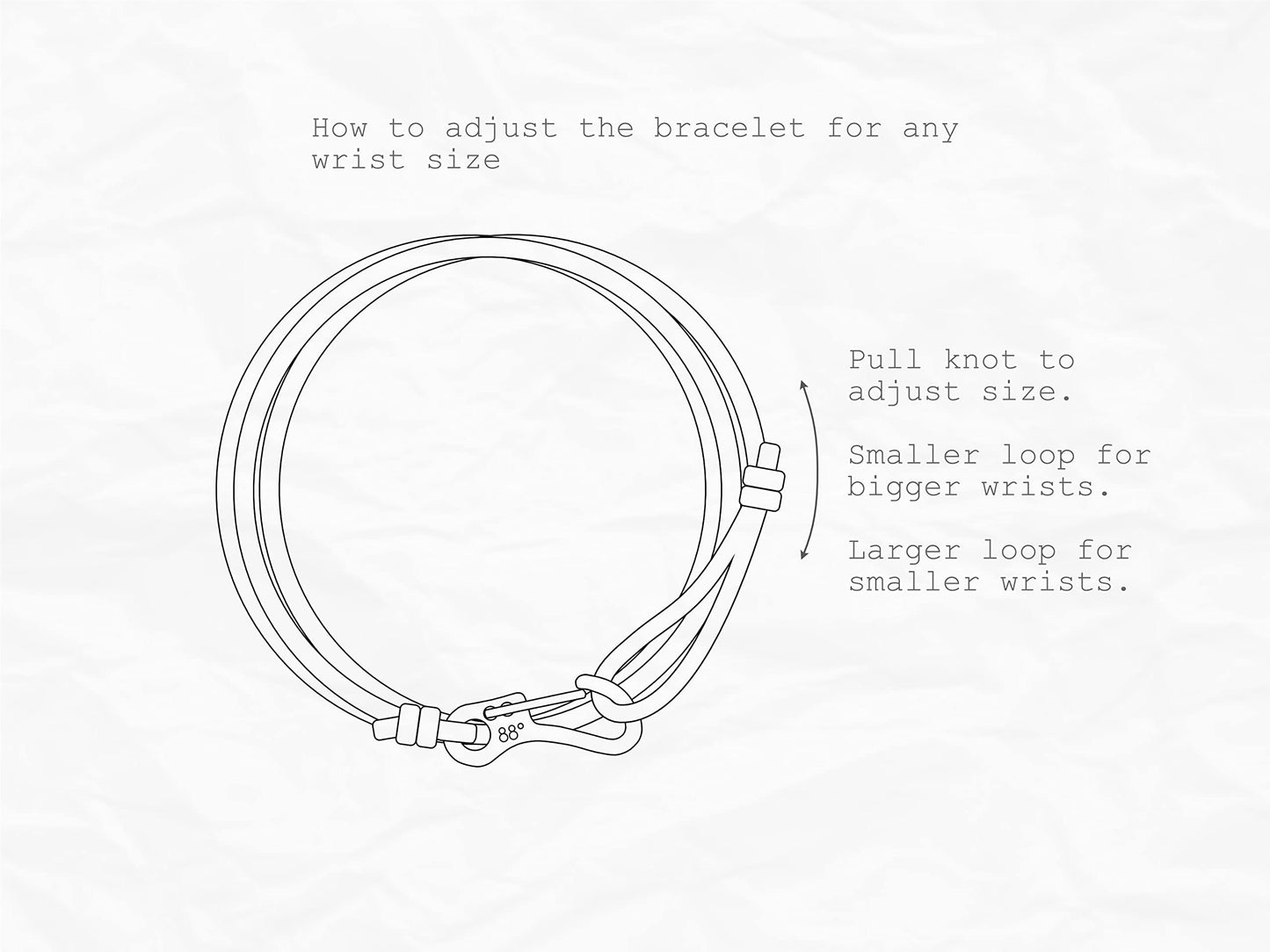 Carabiner Climbing Bracelet - Made from Stainless Steel and Durable Rope - Handmade in The UK - Adjustable Rope Bracelet for Men - Waterproof Climber Bracelet - (Black & Silver)