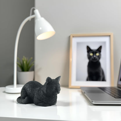 JFSM INC. 3.5" Black Cat Sleeping Figurine - Gifts for Cat Lovers, Holiday Stocking Stuffer, Cat Lover Gifts, Cat Decor for Cat Lovers, Pet Bereavement and Home Office Decor
