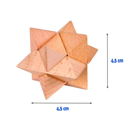 Gracelaza 6pcs Wooden Blocks Brain Teaser Puzzles Set 3D Interlocking Wood Jigsaw Games - Ideal Mind Toys and Gift for Kids and Teens