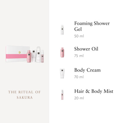 RITUALS Gift Set The Ritual of Sakura Small - Four Skincare Products Enriched with Cherry Blossom and Rice Milk - Bath Gift Box with Renewing Properties