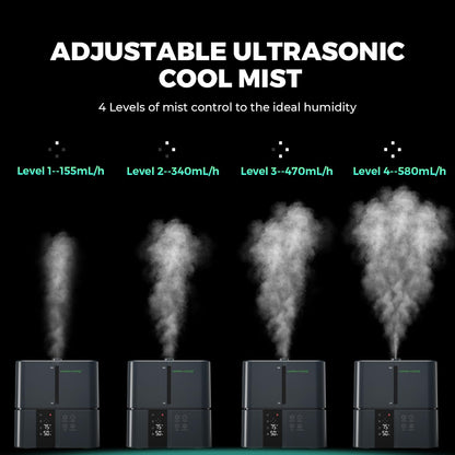 MARS HYDRO Plant Humidifier 5L,with Adjustable Humidity,Timer Function,Ultrasonic Precise and Silent Operation,No-Leak Seal for Grow Tent,Indoor Planting,Greenhouse,Bedroom