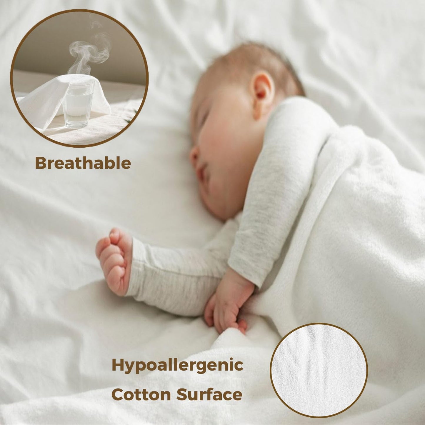 Queen Zippered Mattress Protector,Absorbent Six-Sided Mattress Cover Queen Size Bed, 12-15 Inch Noiseless Washable Mattress Encasement, Sleep Defense System, Hypoallergenic & Soft