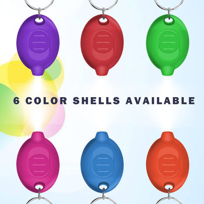Daemson Mini LED Keychain Flashlight, Ultra Bright Tiny Flashlight, Small Keychain Flashlight White Light, Micro Pocket Key Ring LED Flashlight for Emergency Lighting - Multicolor Shell (32PCS)
