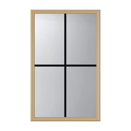 ODL Exterior Front Door Glass Replacement – Home Improvement - Entry Door Inserts Glass Kit with Low-E Double Pane Tempered Clear Glass - 4 Light Grid - 24" x 38"